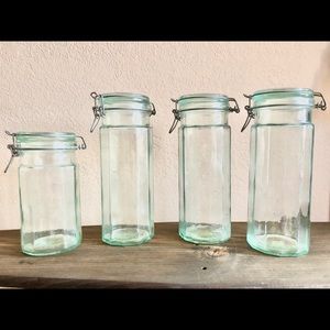 lot vintage italian glass canisters